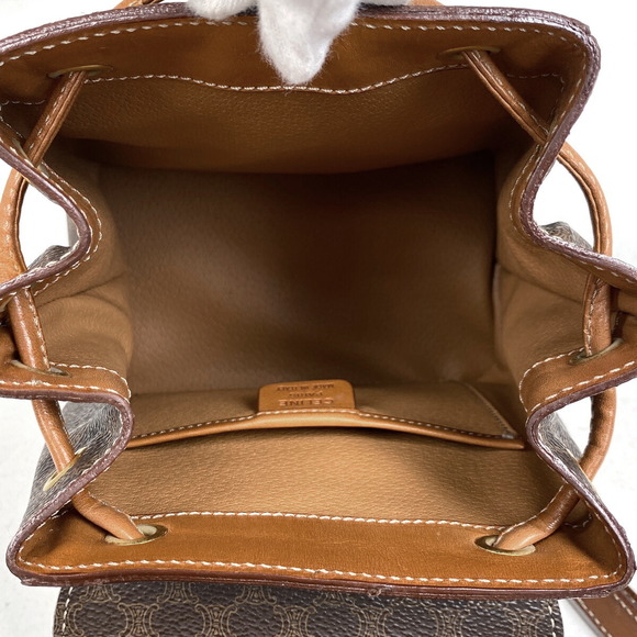 Celine Macadam Pattern Canvas Rucksack Daypack Brown - Picture 8 of 8